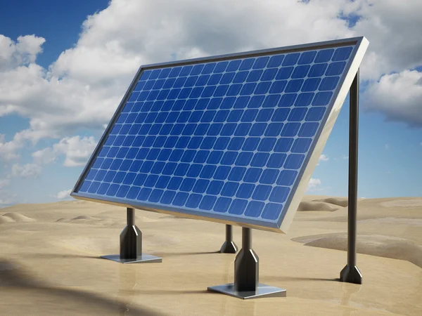 Solar panel on the desert — Stock Photo, Image