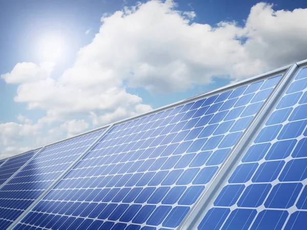 Solar panel on the desert — Stock Photo, Image