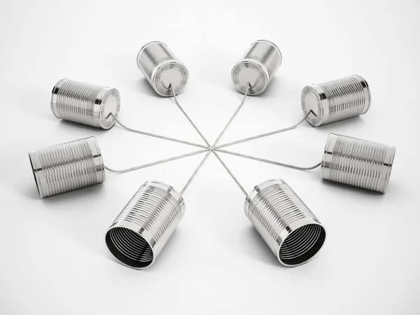 Tin can phone network — Stock Photo, Image