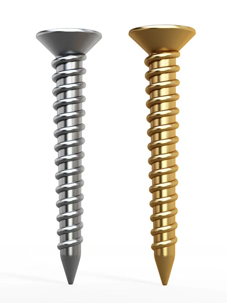 Countersunk zinc plated screws — Stock Photo, Image