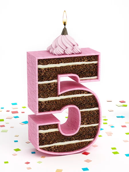 5 şekilli çikolatalı doğum günü pastası ile yanan mum sayısı