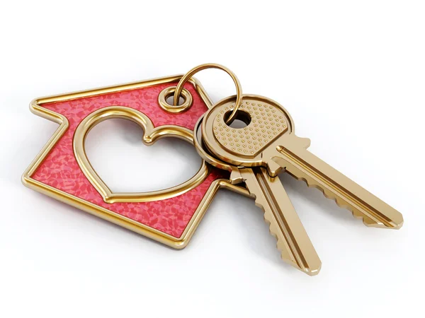 Keys and house pendant — Stock Photo, Image