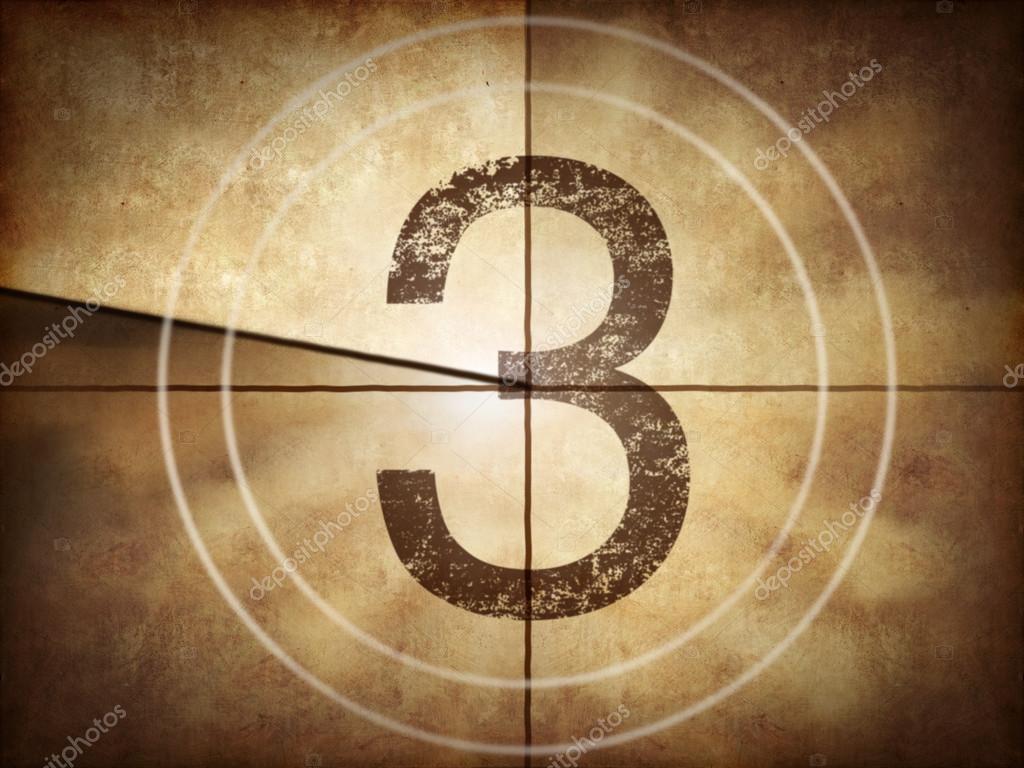 Old movie countdown number 3 Stock Photo by ©destinacigdem 60672867