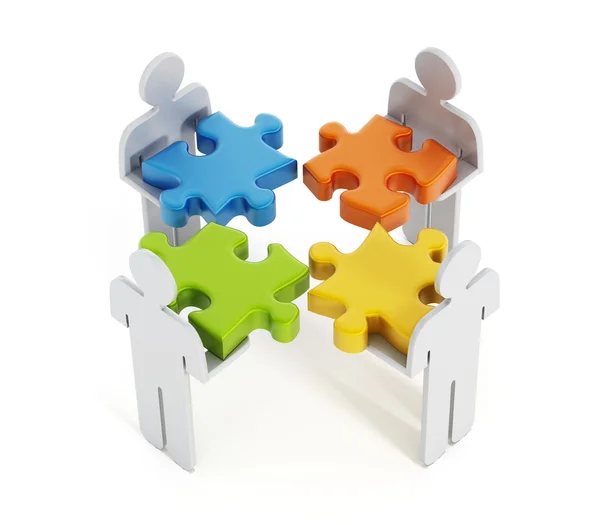 Puzzle teamwork — Stock Photo, Image