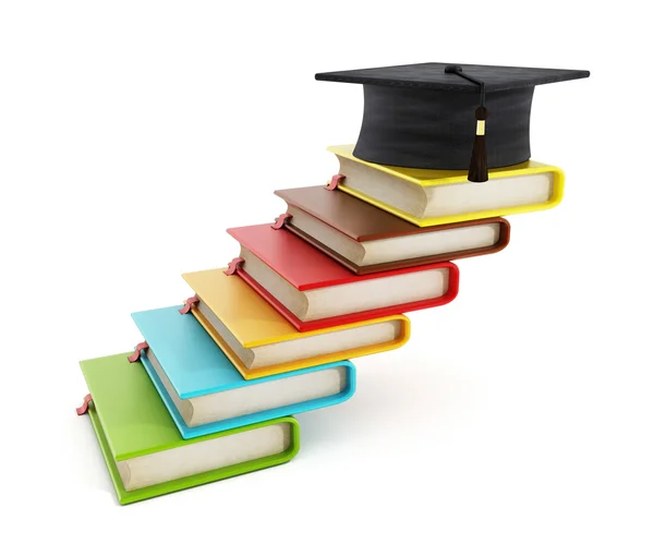 Colorful books forming stairs — Stock Photo, Image