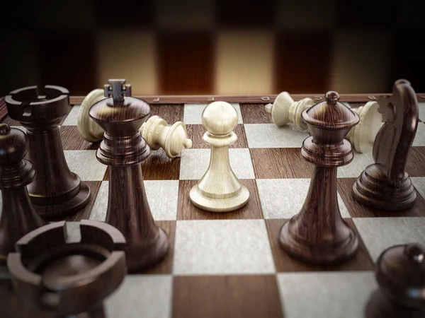 Chess king and pawns on chessboard. 3d illustration ai generated 22814856  Stock Photo at Vecteezy