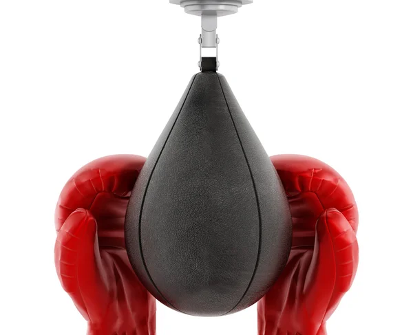Boxing gloves and punchbag — Stock Photo, Image