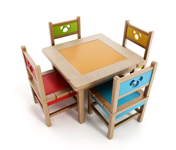 Çocuk masa ve sandalyeler — Stok fotoğraf