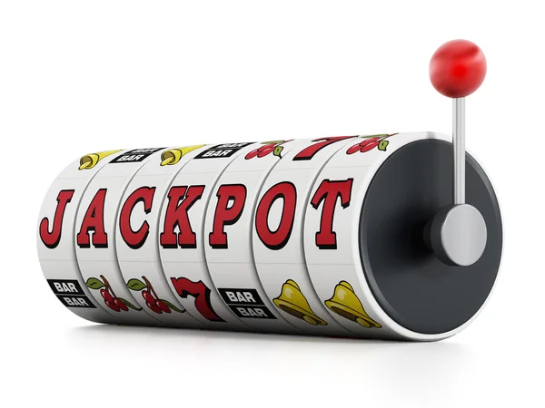 Slotmachine weergegeven: jackpot woord — Stockfoto