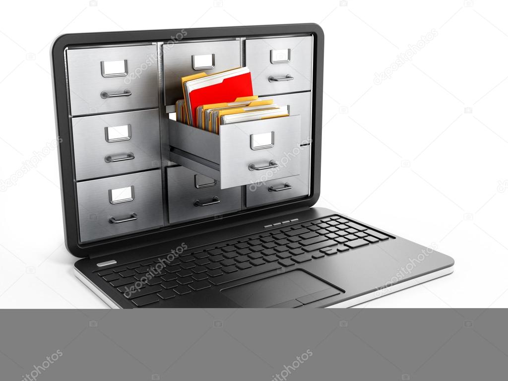 Laptop computer data storage concept Stock Photo by ©destinacigdem 69582427