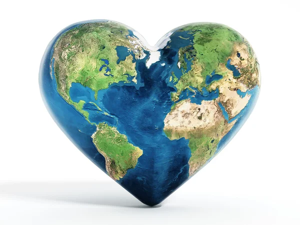 Heart shaped earth — Stock Photo, Image