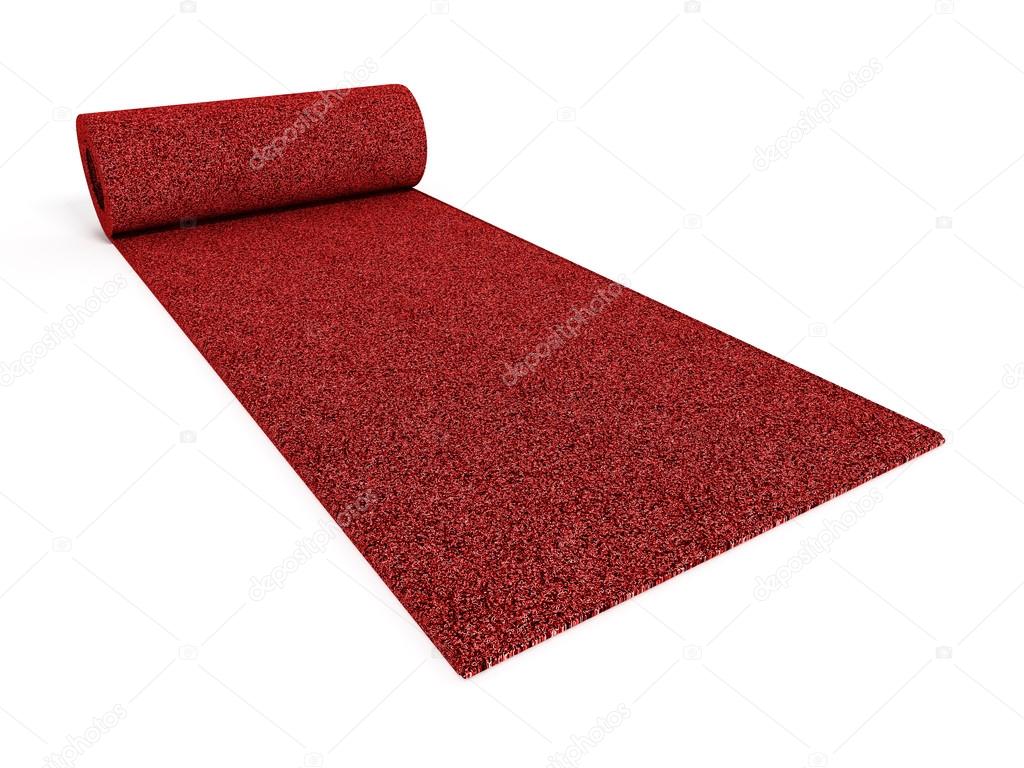 Rolled up red carpet