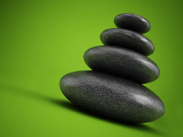 Piedras equilibradas sobre verde —  Fotos de Stock