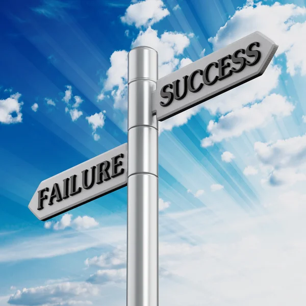 Success and failure road signs — Stock Photo, Image