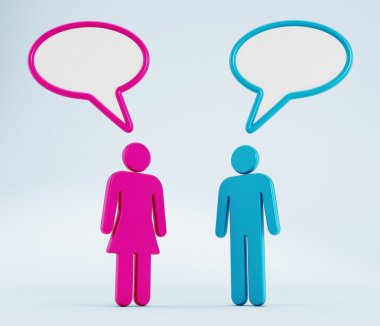 Erkek ve kadın konuşma balonları