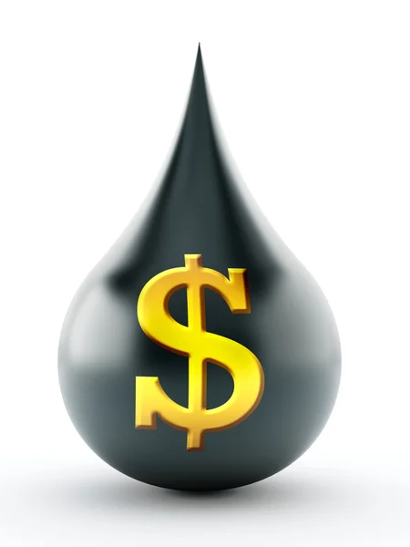 Oil drop with dollar icon — Stock Photo, Image