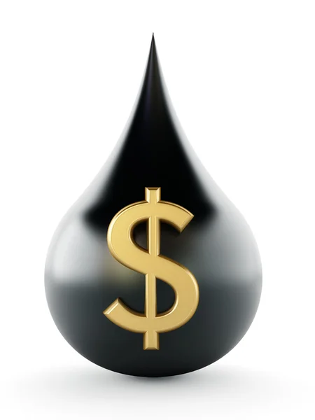 Oil drop with dollar icon — Stock Photo, Image