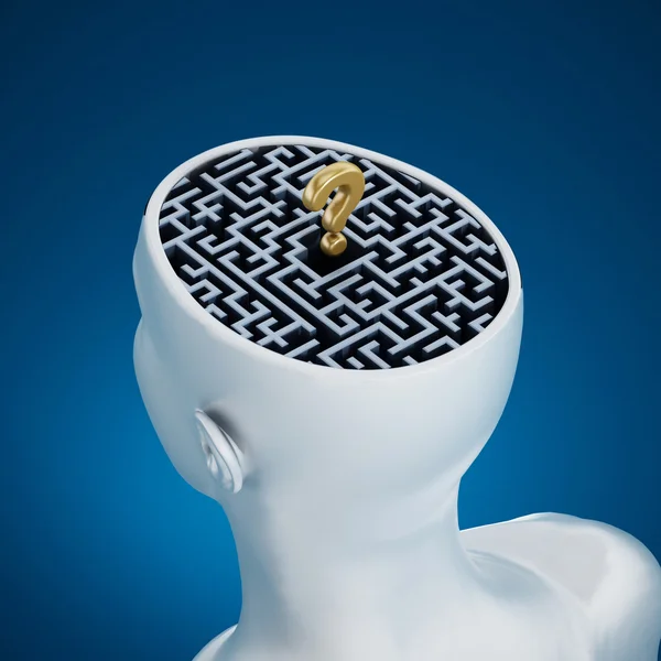 Laberinto dentro de la cabeza humana — Foto de Stock