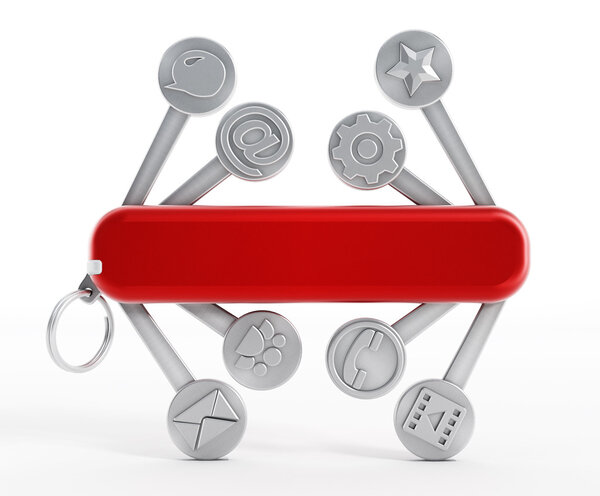 Швейцарский нож с иконками технологий
