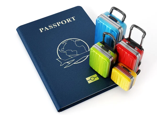 Valigie da viaggio sul passaporto — Foto Stock