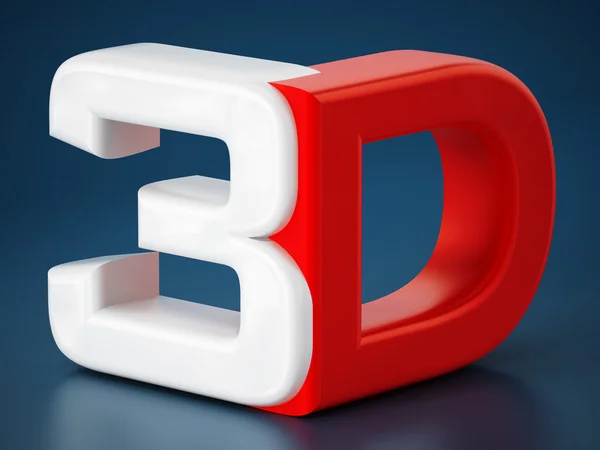 Parola 3D in piedi su sfondo scuro riflettente — Foto Stock