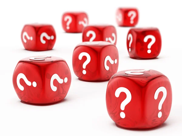 Dice with question mark symbol — Stock Photo, Image