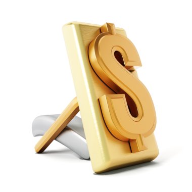 Altın Kol düğmesi Doları sembolü
