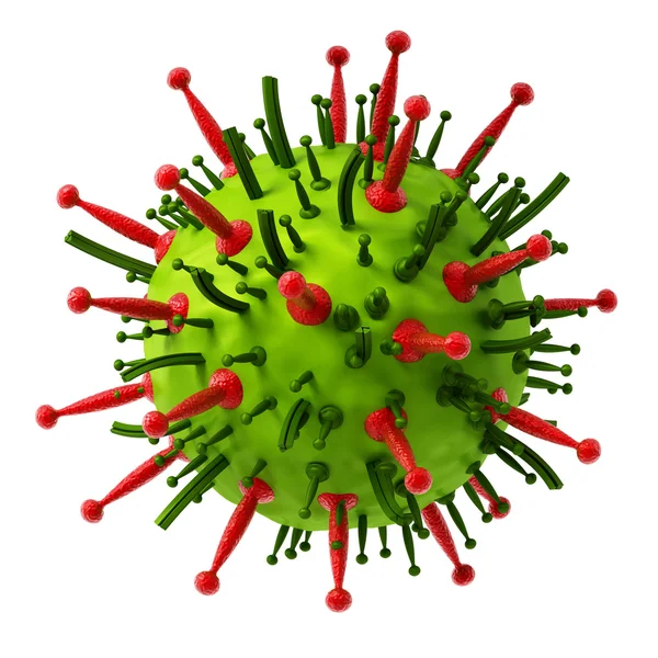 在绿色背景上的病毒 — 图库照片