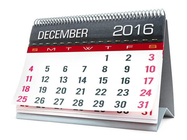 Calendrier de bureau décembre 2016 — Photo