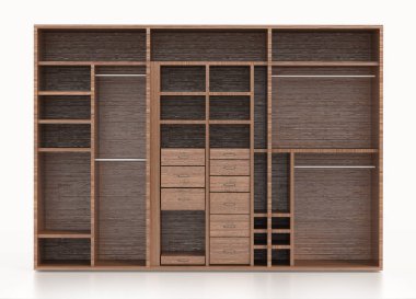 Gardırop beyaz arka planda izole edilmiş. 3B illüstrasyon.