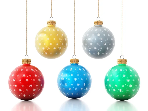 Bunte Christbaumkugeln — Stockfoto