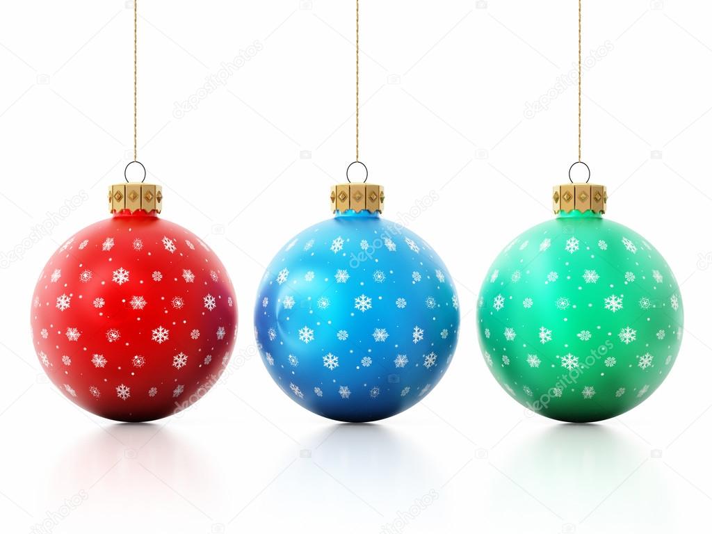 Multi-colored Christmas baubles