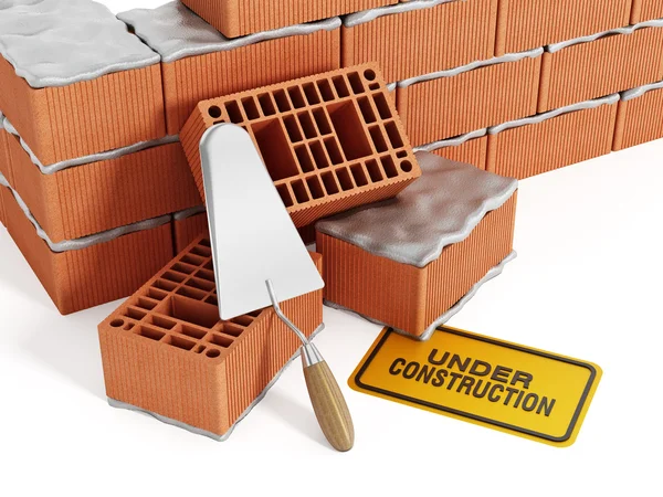 Brick wall construction — Stock Photo, Image