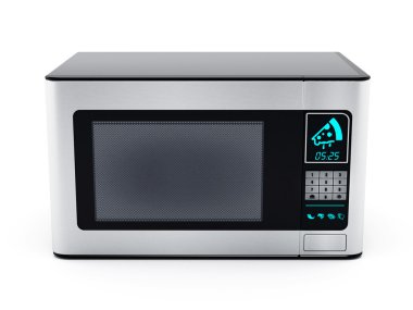 Beyaz arkaplanda izole edilmiş mikrodalga fırın