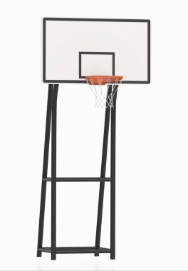 Basketbol potası beyaz arka planda izole edilmiş. 3B illüstrasyon.