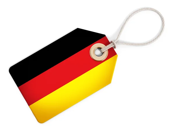 Bandera alemana en etiqueta aislada — Foto de Stock