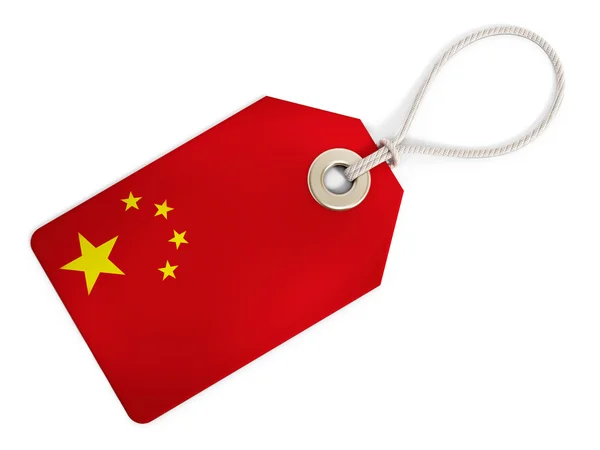 China flag on isolated tag — Stock Photo, Image