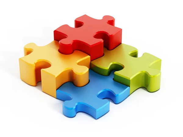Multi colored puzzle pieces — Stock Photo, Image
