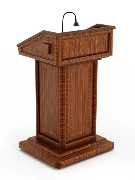 Isolated wooden lectern — Stock Photo, Image