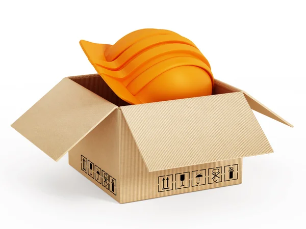 Orange cardboard box — Stock Photo, Image