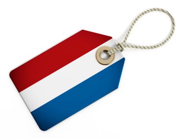 İzole etiketteki Hollanda bayrağı