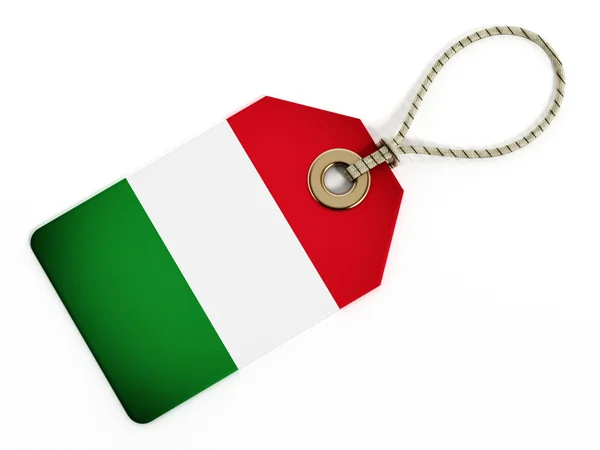 Bandera de Italia en etiqueta aislada — Foto de Stock