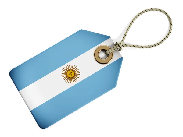 Argentina flag on isolated tagSpanish flag on isolated tag — Stock Photo, Image