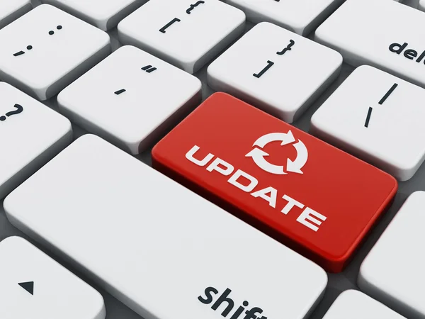 Rote Update-Taste auf der Tastatur — Stockfoto