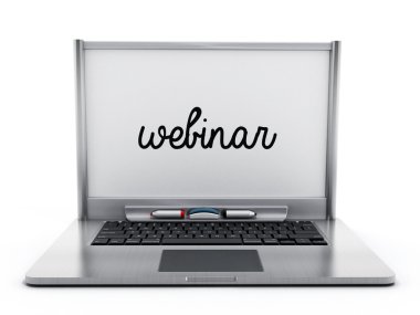 Dizüstü bilgisayar ile kelime webinar ile beyaz tahta