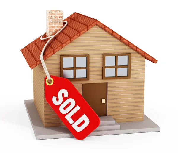 House with sold tag — Stock Photo, Image