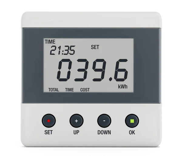 Energie meter geïsoleerd op wit — Stockfoto