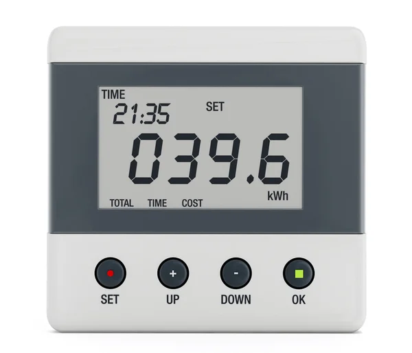 Energy meter isolated on white — Stock Photo, Image
