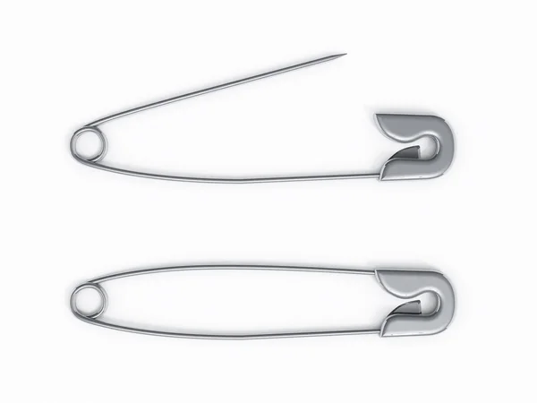 Open and closed safety pins — Stock Photo, Image