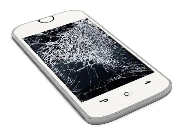 Smartphone with broken screen — Stock Photo, Image